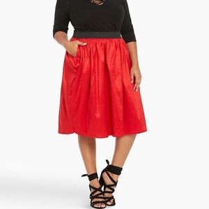 Torrid Red A-Line Midi Skirt